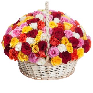 51 colorful roses basket | Flower Delivery Dubna